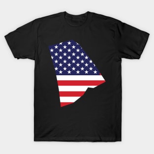 Rhode Island State Shape Flag Background T-Shirt